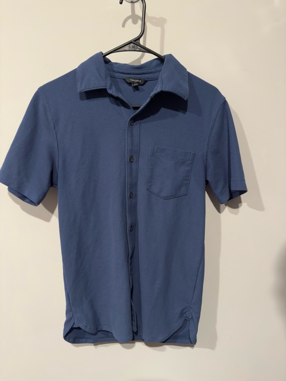 Banana Republic Blue Short-Sleeve Button-Down Shirt